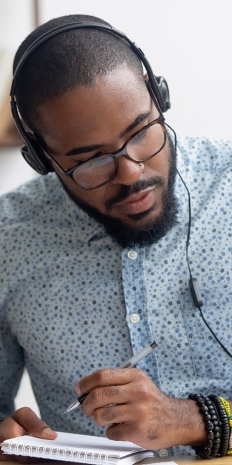 Man listening to audio